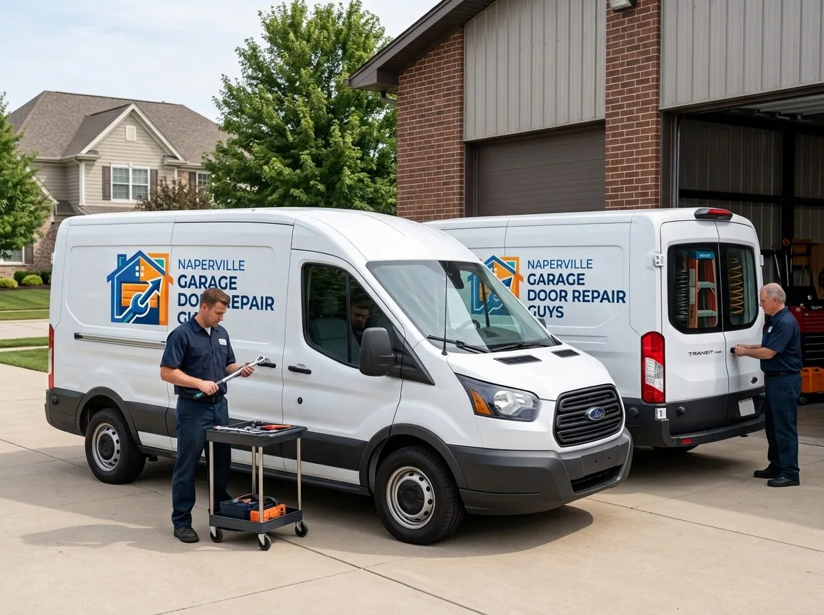 Garage Door Repair in Downers Grove, Illinois Technician repairing a residential garage door in Downers Grove, IL